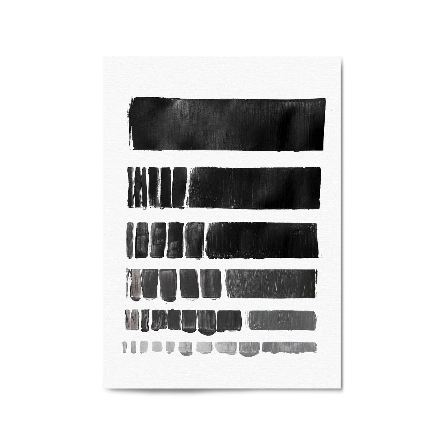 Black Brush Strokes Abstract Minimal Wall Art - The Affordable Art Company