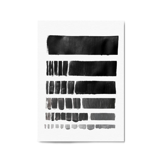 Black Brush Strokes Abstract Minimal Wall Art - The Affordable Art Company