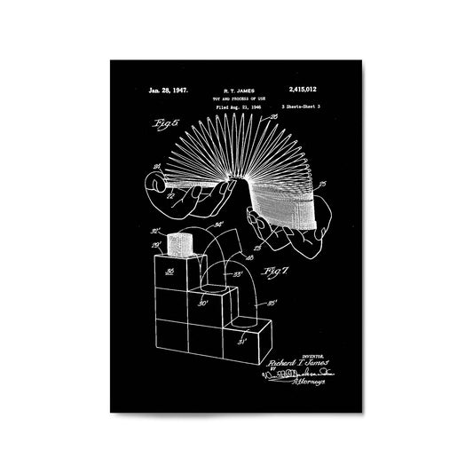 Vintage Slinky Toy Patent Wall Art #1 - The Affordable Art Company