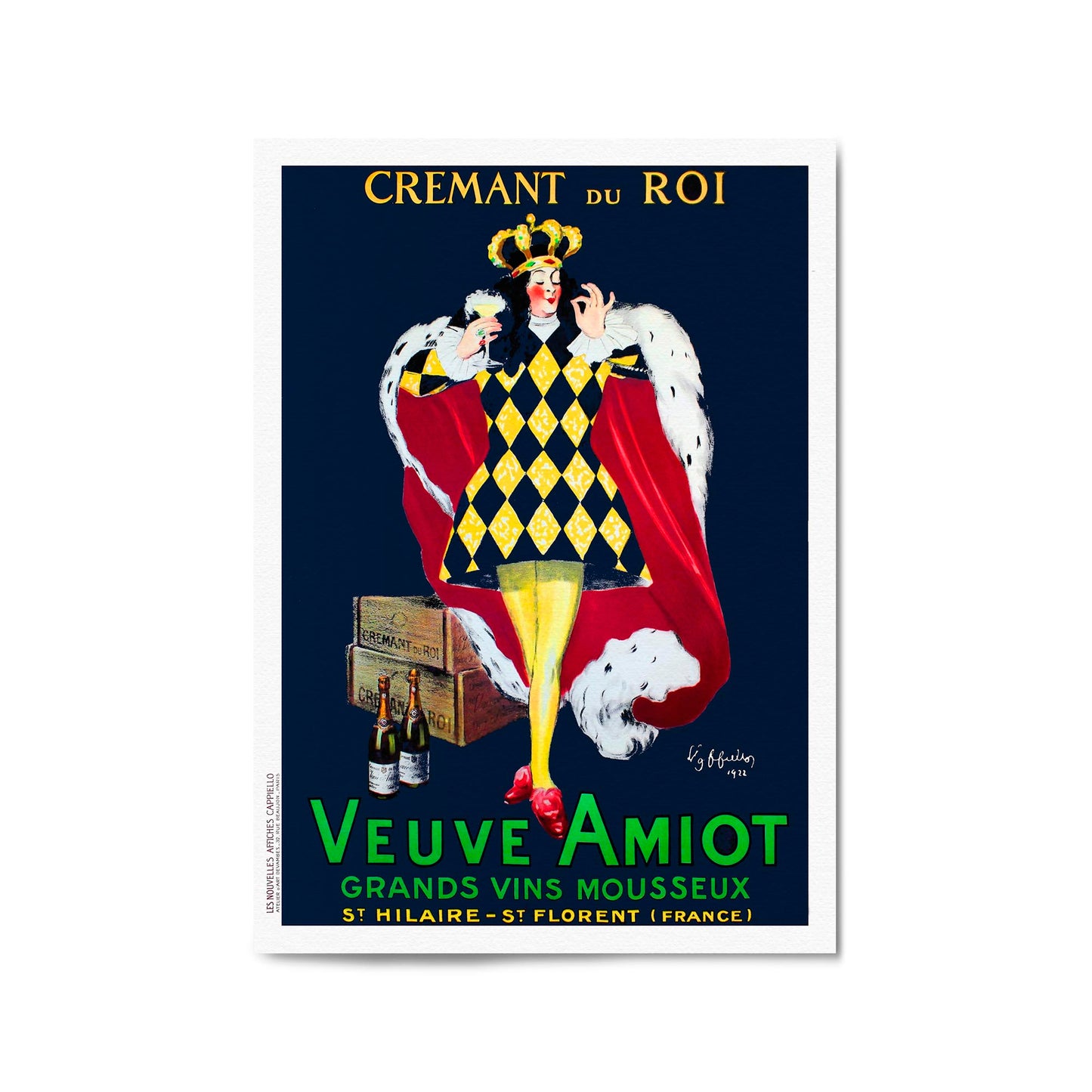 Cremant du Roi Veuve Amiot Vintage Drinks Advert Wall Art - The Affordable Art Company
