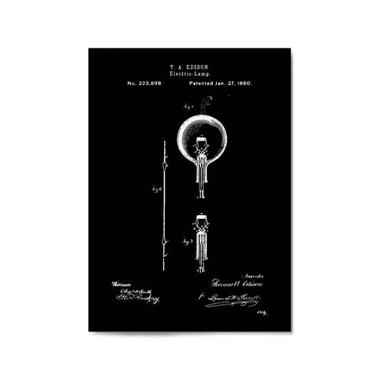 Vintage Edison Light Bulb Patent Wall Art #1 - The Affordable Art Company