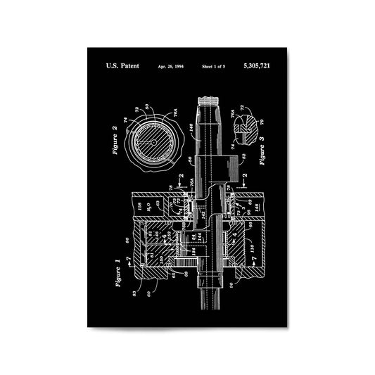 Vintage Rotary Engine Patent Engineering Wall Art #1 - The Affordable Art Company