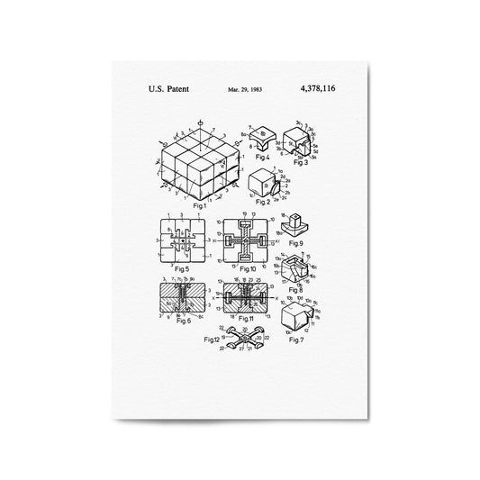 Vintage Rubik's Cube Patent 80s Toy Wall Art #2 - The Affordable Art Company