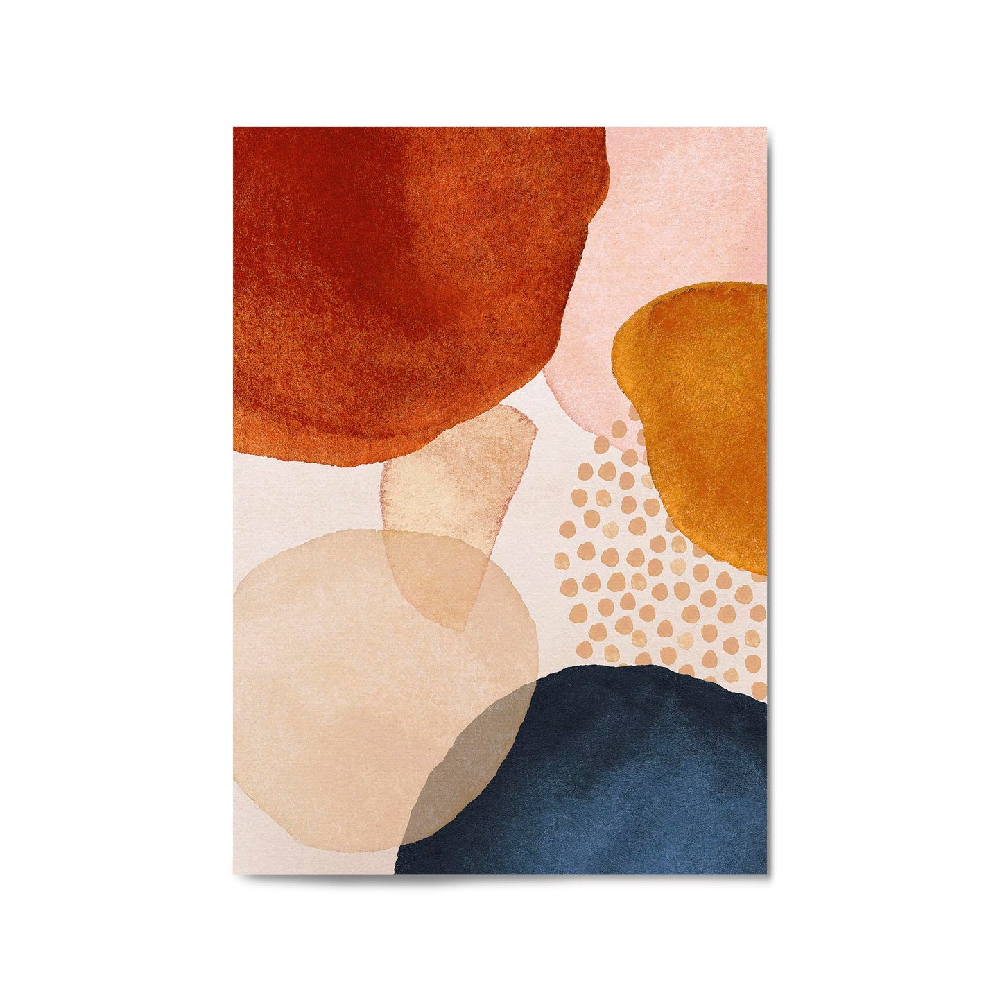 Abstract Modern Watercolour Shapes Painting Wall Art #6 - The Affordable Art Company