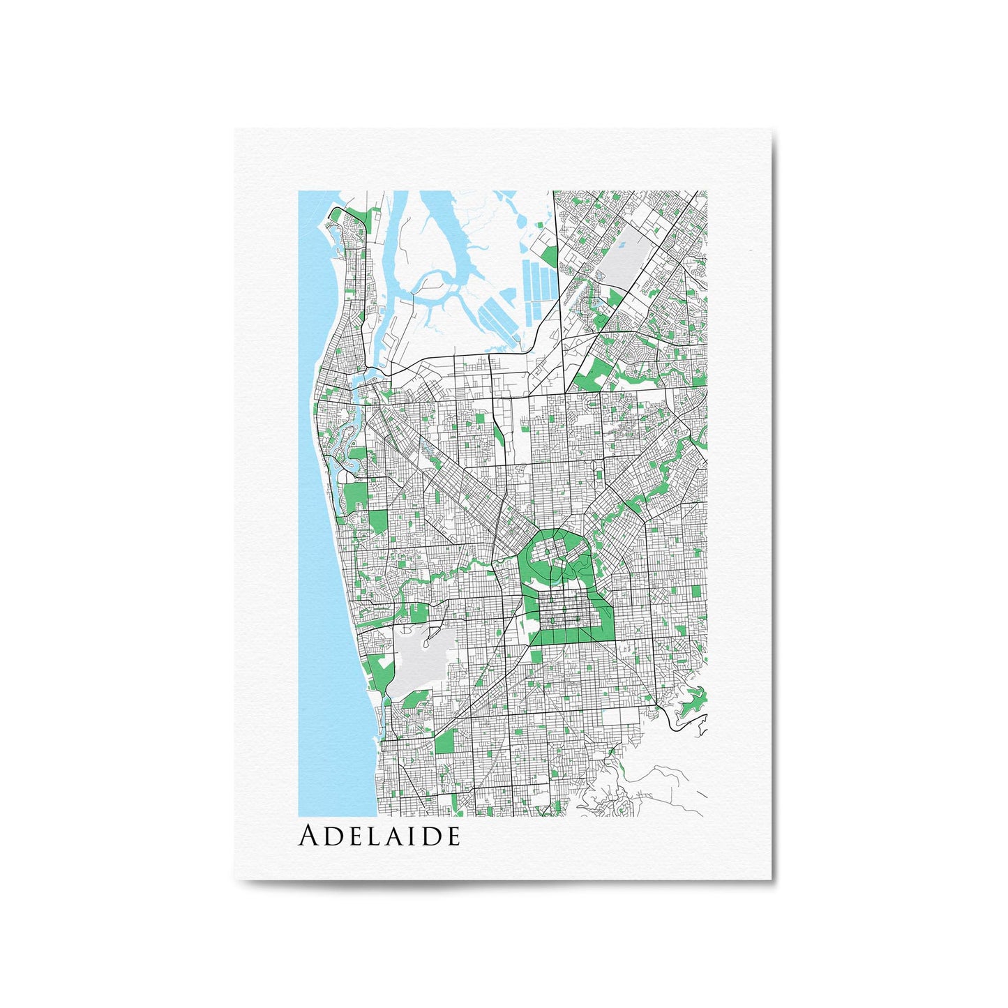 Minimal Adelaide Map South Australia Wall Art - The Affordable Art Company