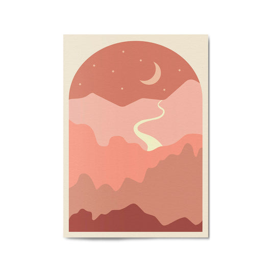 Summer Night Minimal Pink & Pastel Wall Art - The Affordable Art Company