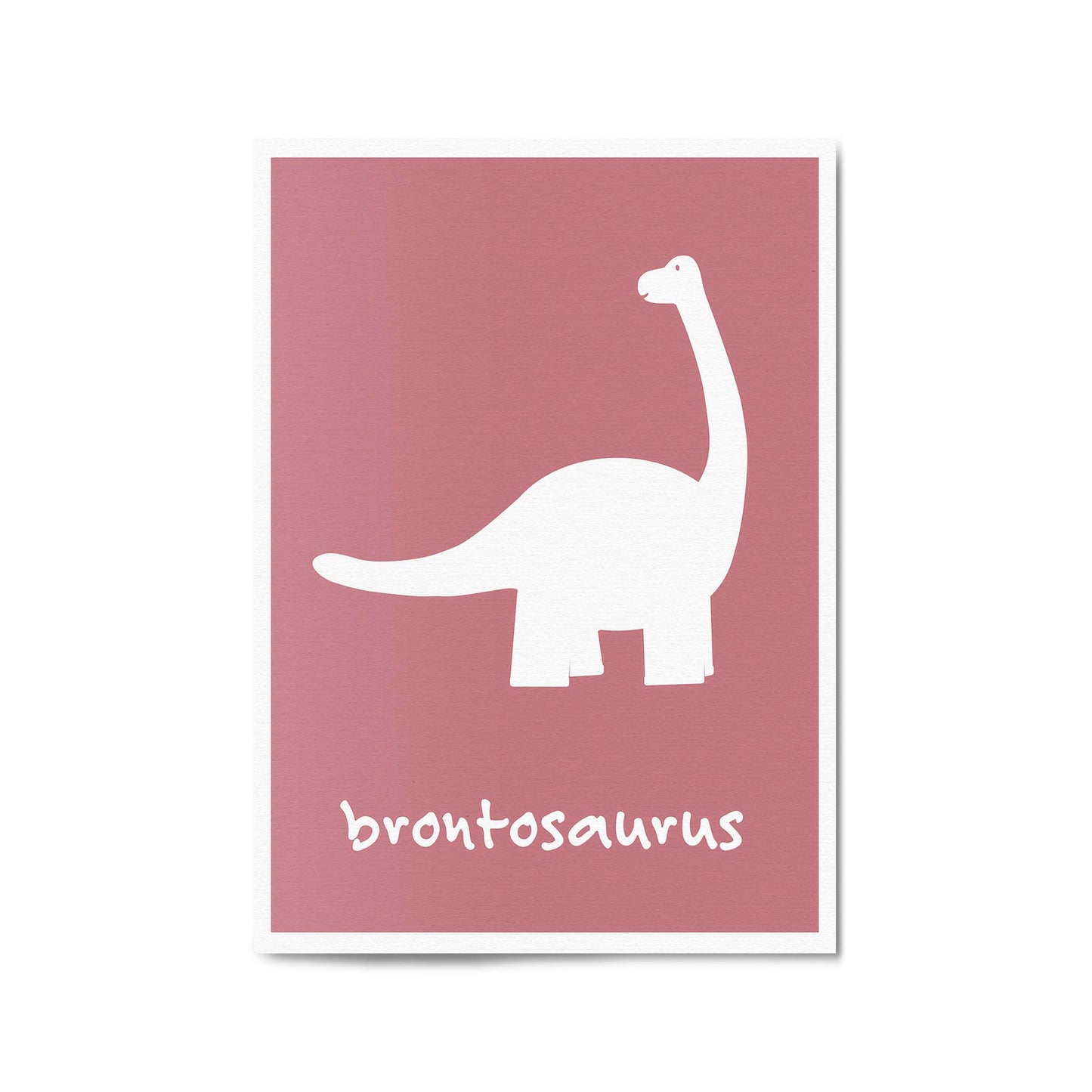 Brontosaurus Red Dinosaur Nursery Boys Bedroom Art - The Affordable Art Company