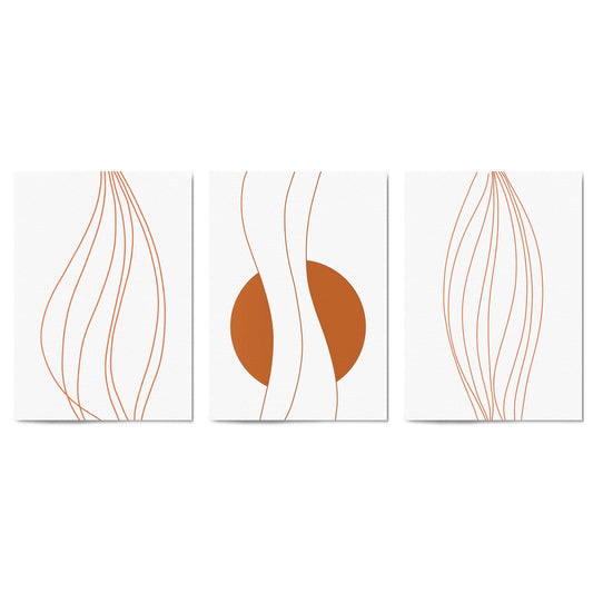 Set of Lines In Motion Abstract Minimal Wall Art #1 - The Affordable Art Company