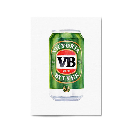 Victoria Bitter Tinnie Beer Painting Gift Wall Art - The Affordable Art Company