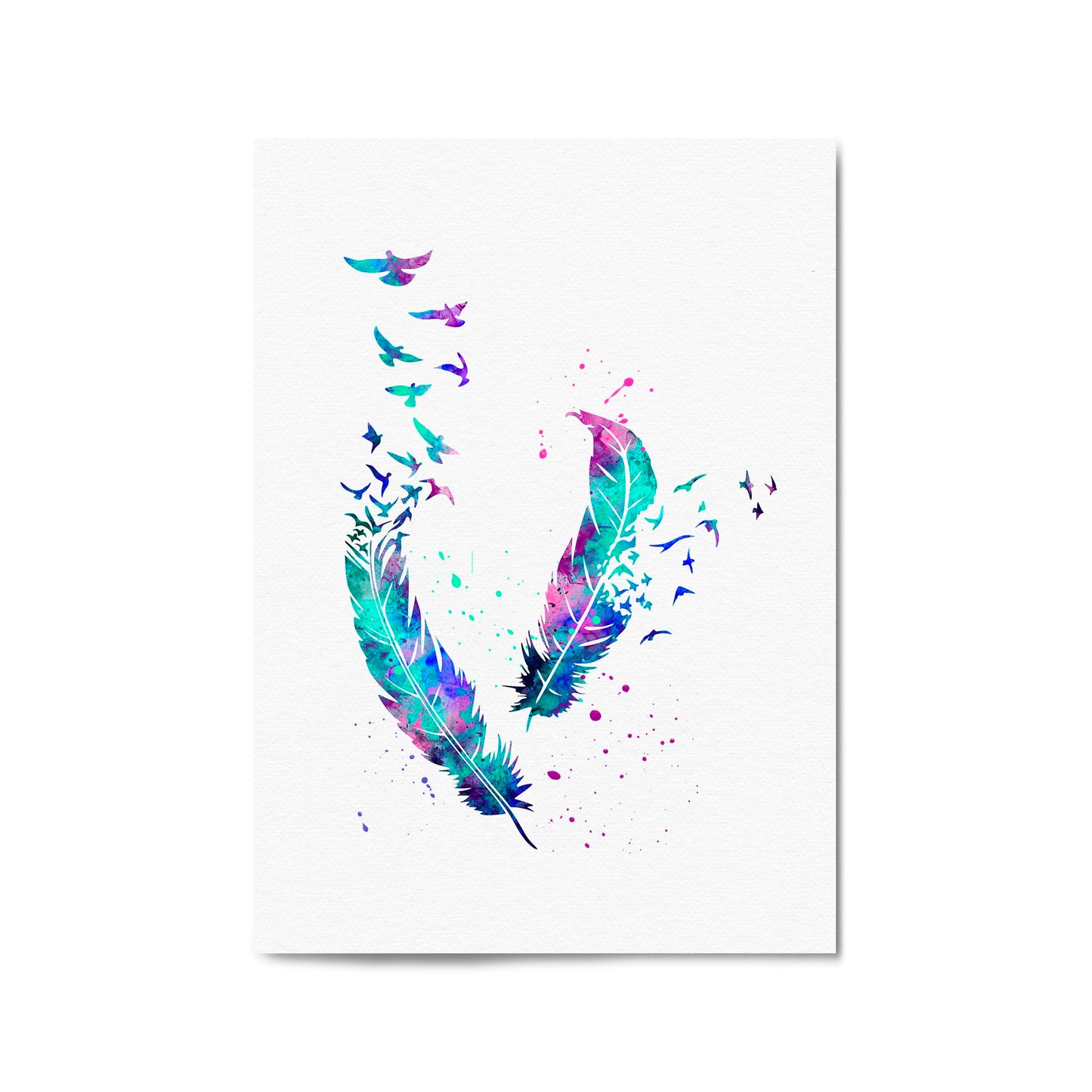 Feather Painting Colourful Bird Wall Art #2 - The Affordable Art Company