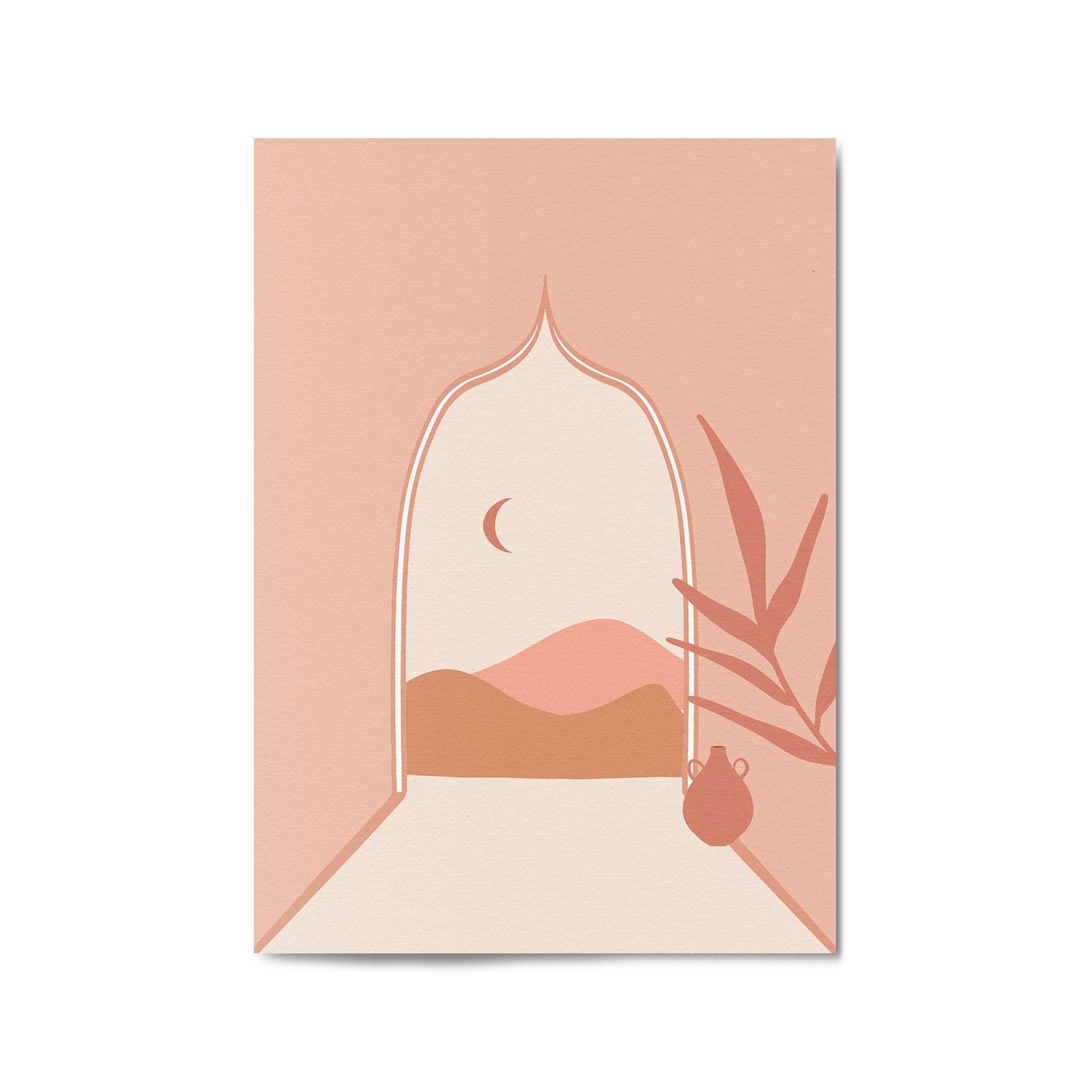 Minimal Egypt Retro Pink & Pastel Wall Art - The Affordable Art Company