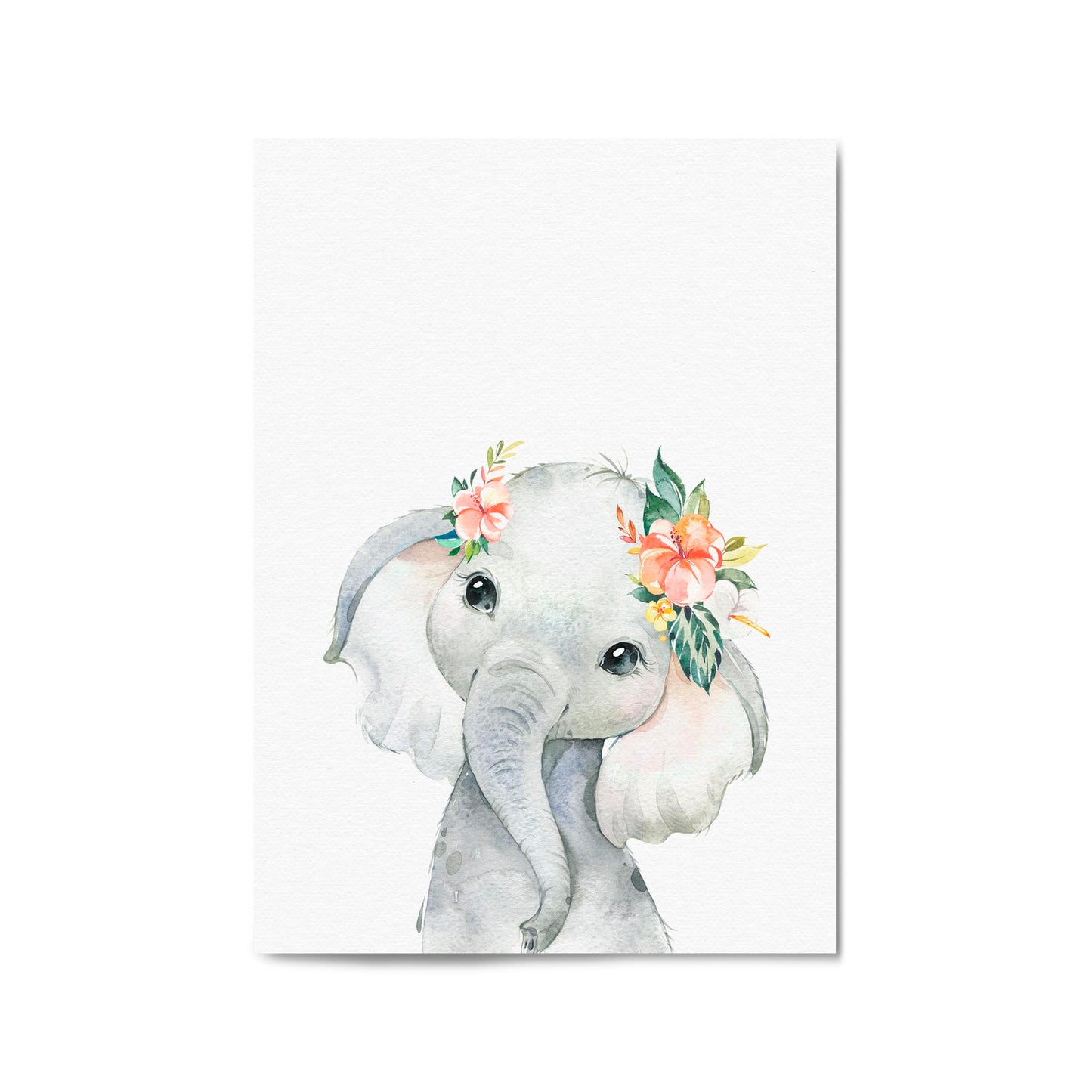 Cute Baby Elephant Nursery Animal Gift Wall Art #2 - The Affordable Art Company