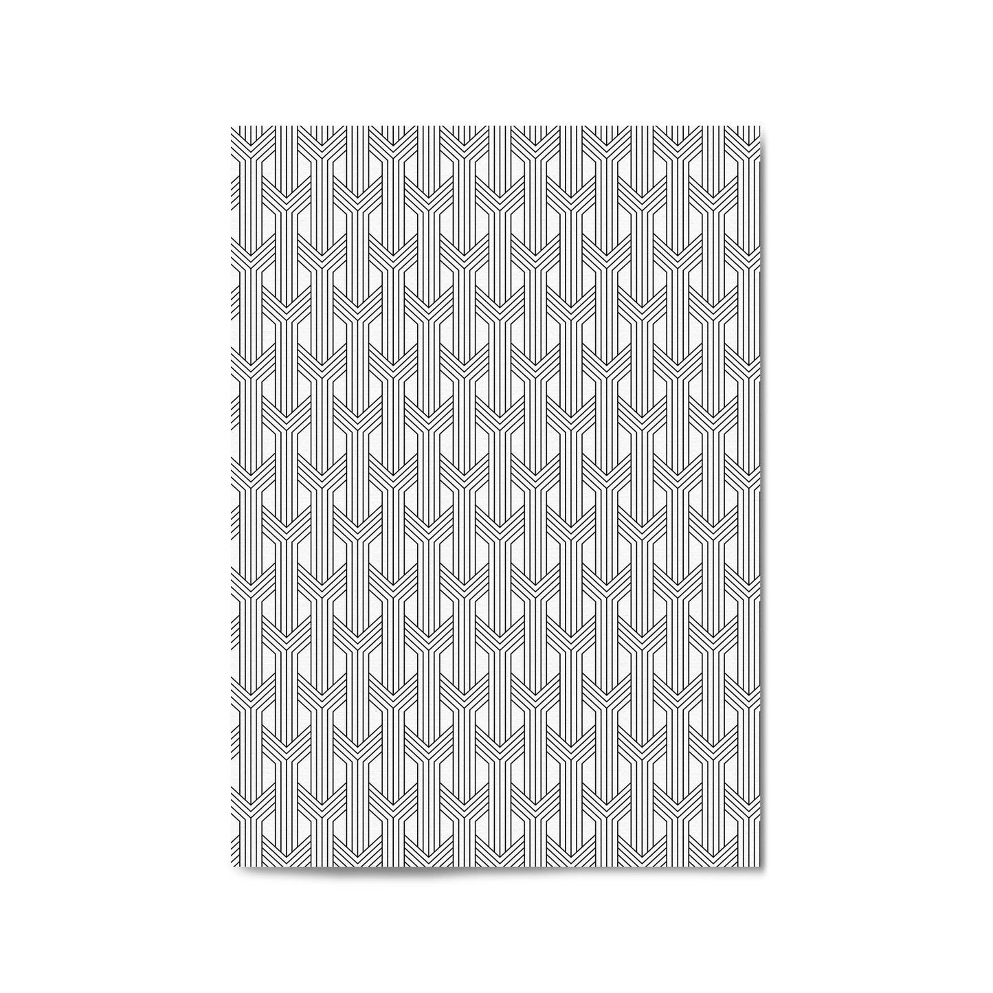 Geometric Pattern Abstract Black & White Wall Art #2 - The Affordable Art Company