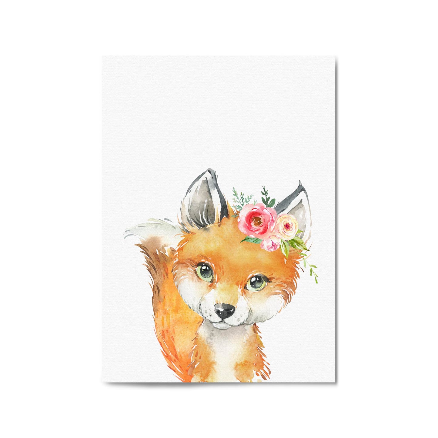 Cute Baby Fox Nursery Animal Gift Wall Art - The Affordable Art Company