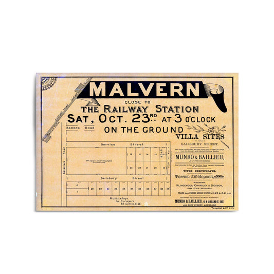 Malvern Melbourne Vintage Real Estate Advert Art #3 - The Affordable Art Company