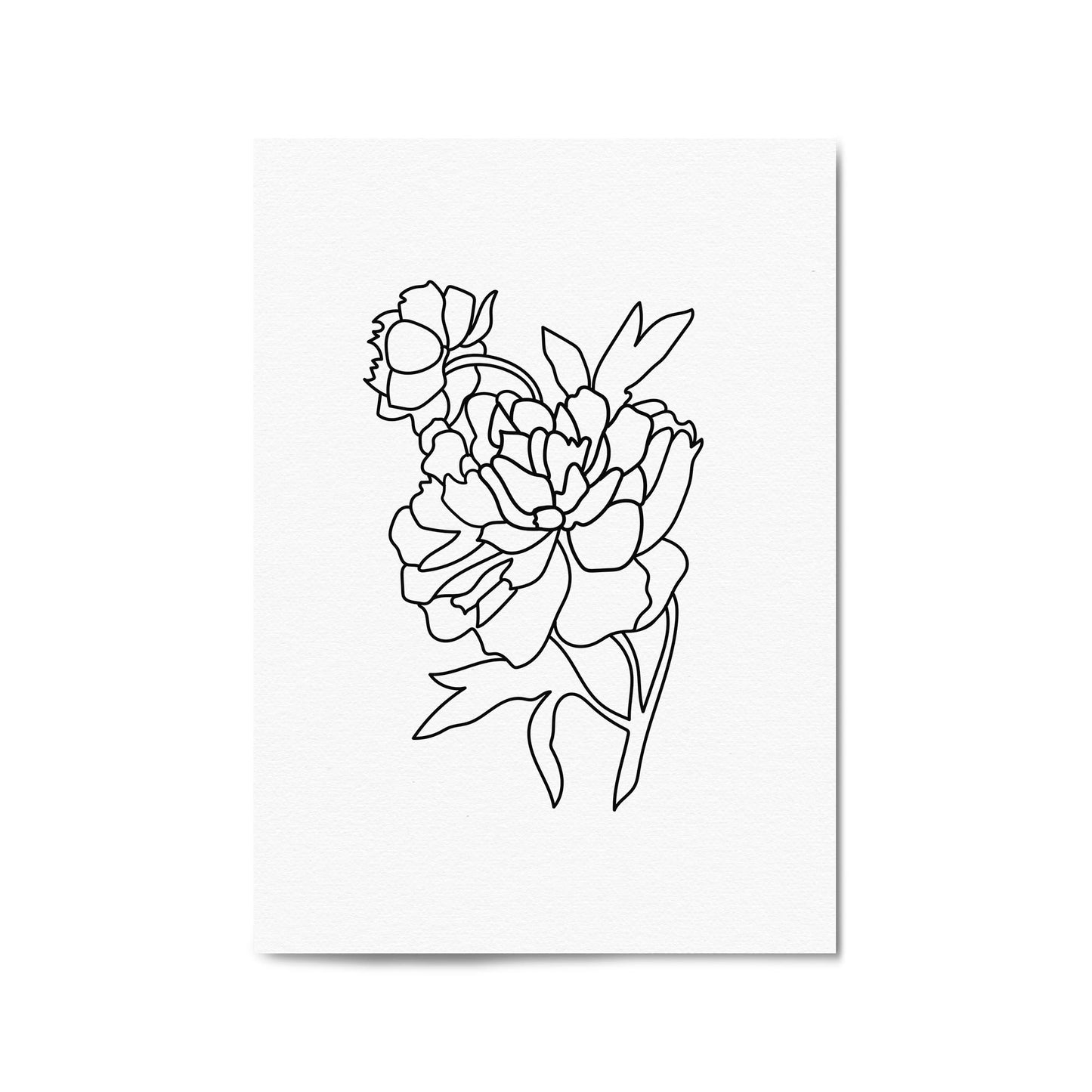 Minimal Flower Line Drawing Abstract Wall Art #4 - The Affordable Art Company