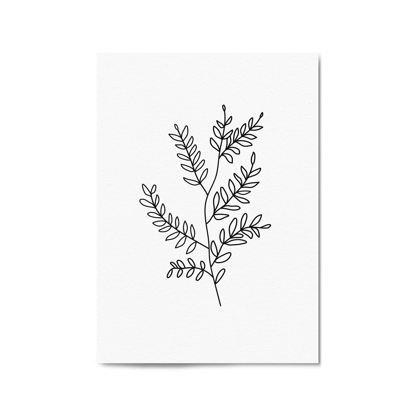 Twig Line Drawing Minimal Plant Wall Art - The Affordable Art Company