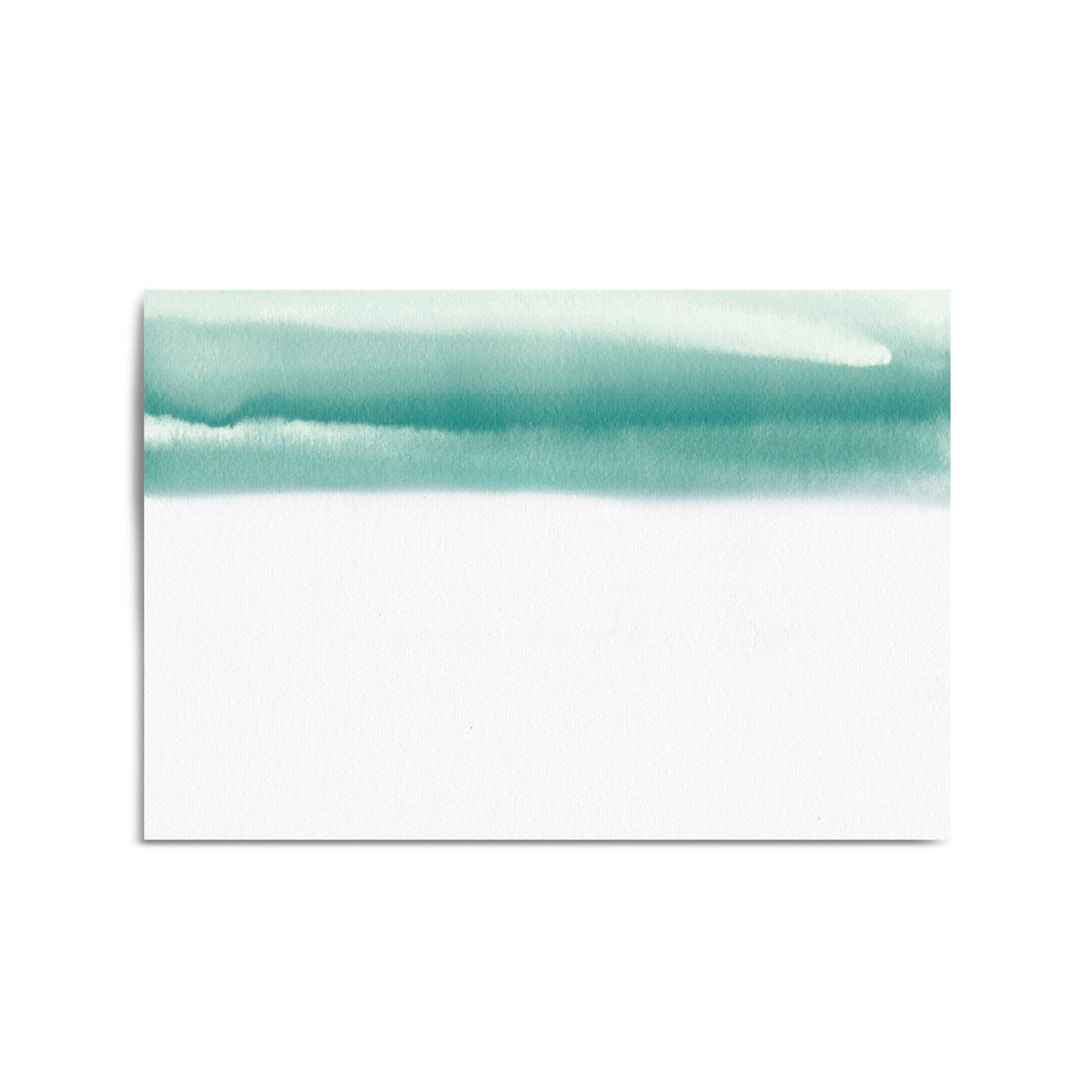 Teal Ink Minimal Ink Painting Blue Wall Art #2 - The Affordable Art Company