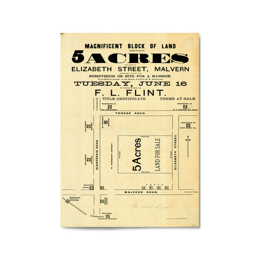 Malvern Melbourne Vintage Real Estate Advert Art #5 - The Affordable Art Company
