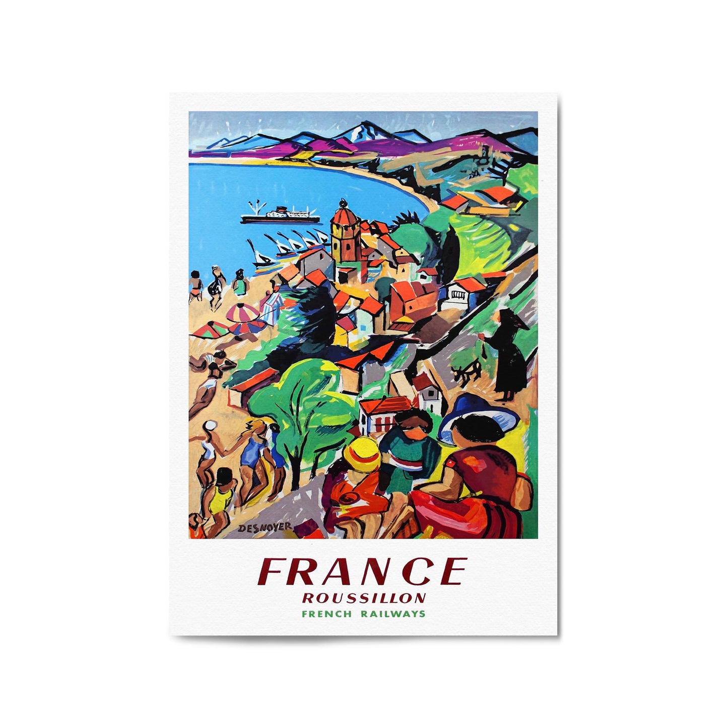 Roussillon France Vintage Travel Advert Wall Art - The Affordable Art Company