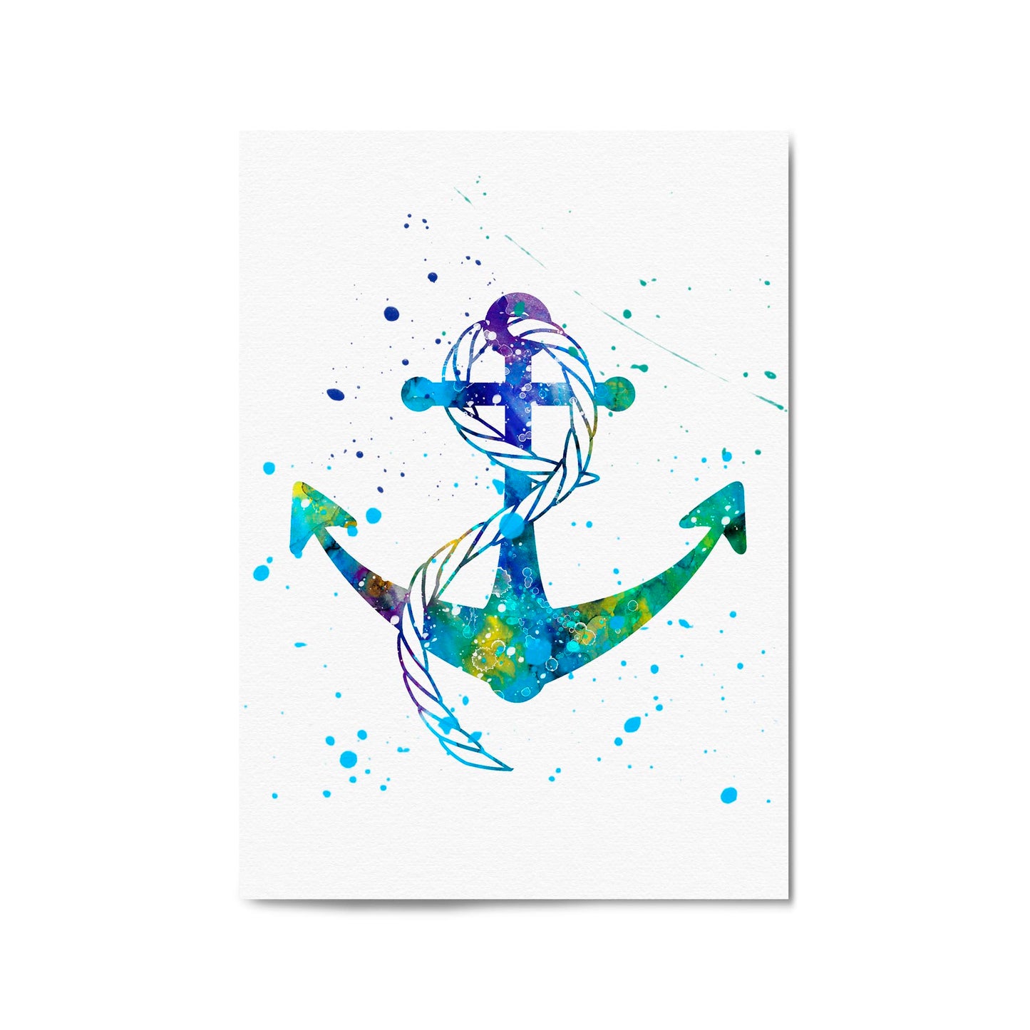 Anchor Painting Nautical Coastal Bathroom Wall Art #4 - The Affordable Art Company