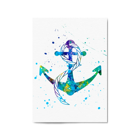 Anchor Painting Nautical Coastal Bathroom Wall Art #4 - The Affordable Art Company