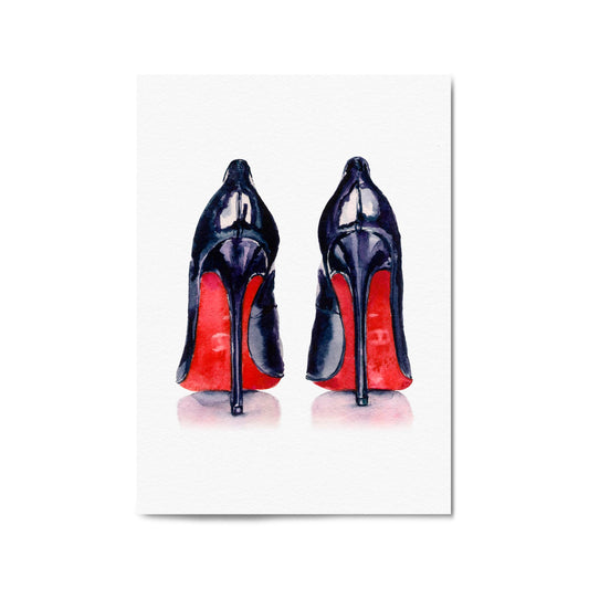 Cute Black Heels Fashion Girls Bedroom Wall Art #1 - The Affordable Art Company