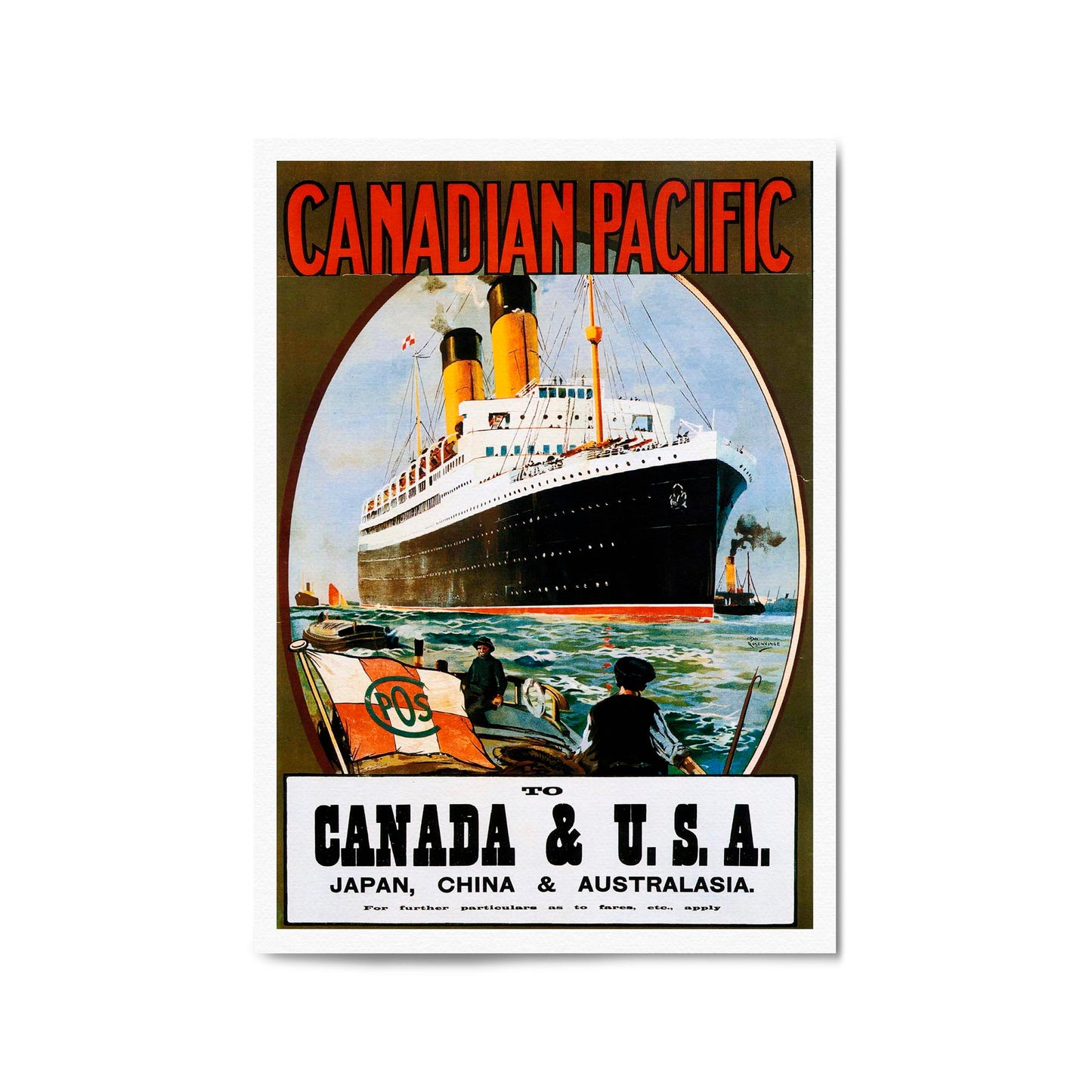 Canadian Pacific Vintage Shipping Advert Wall Art #2 - The Affordable Art Company