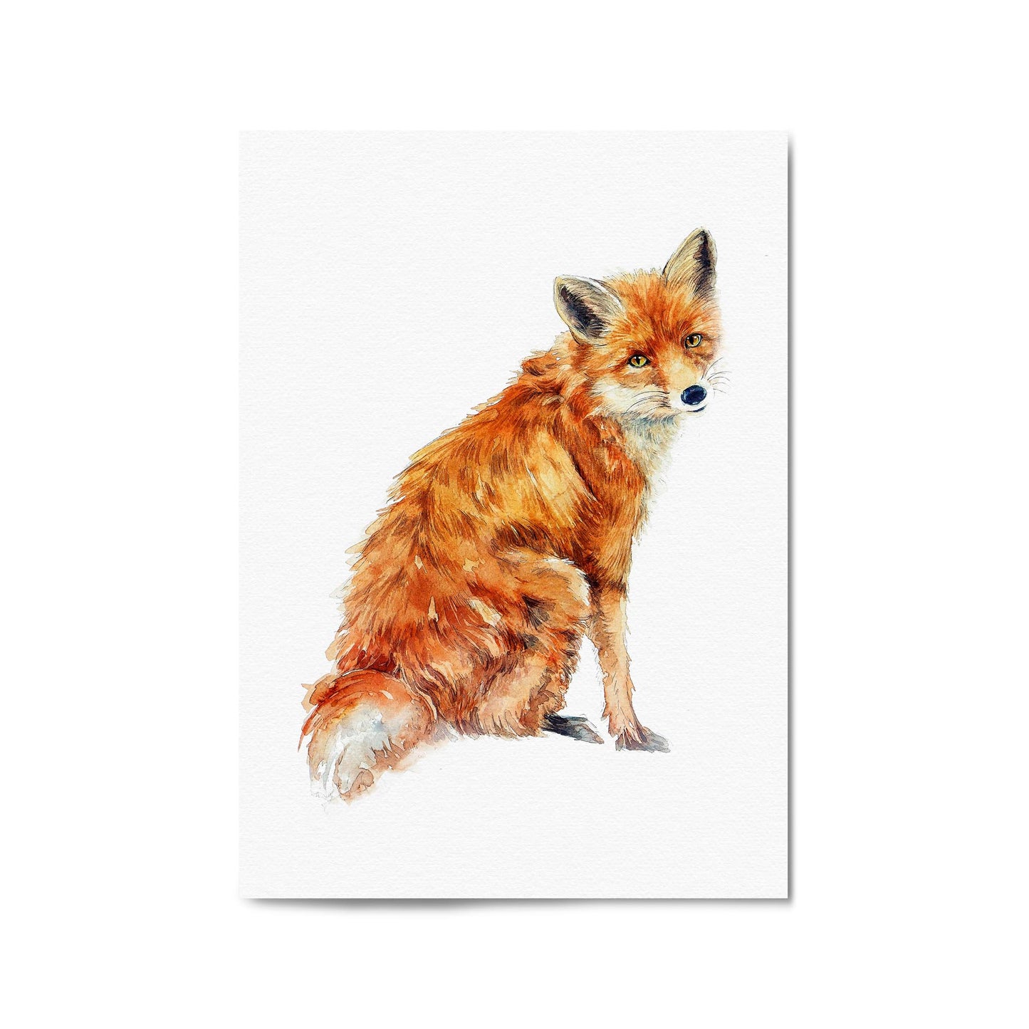 Watercolour Fox Painting Animal Nursery Wall Art - The Affordable Art Company