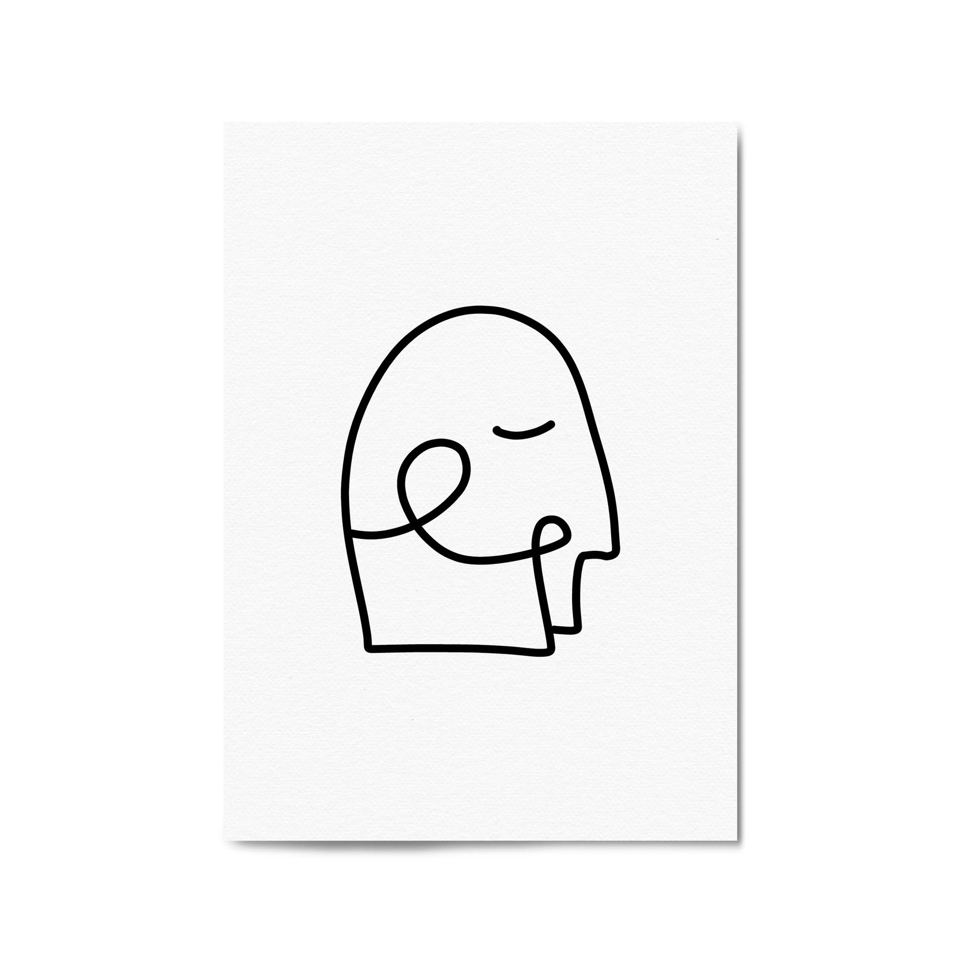 Minimal Abstract Line Face Modern Wall Art #7 - The Affordable Art Company