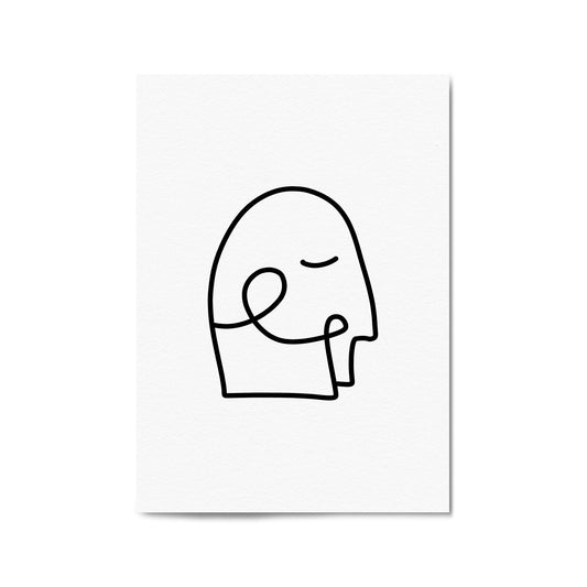 Minimal Abstract Line Face Modern Wall Art #7 - The Affordable Art Company