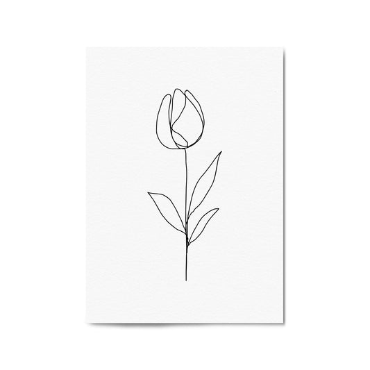 Minimal Tulip Flower Line Drawing Wall Art #5 - The Affordable Art Company