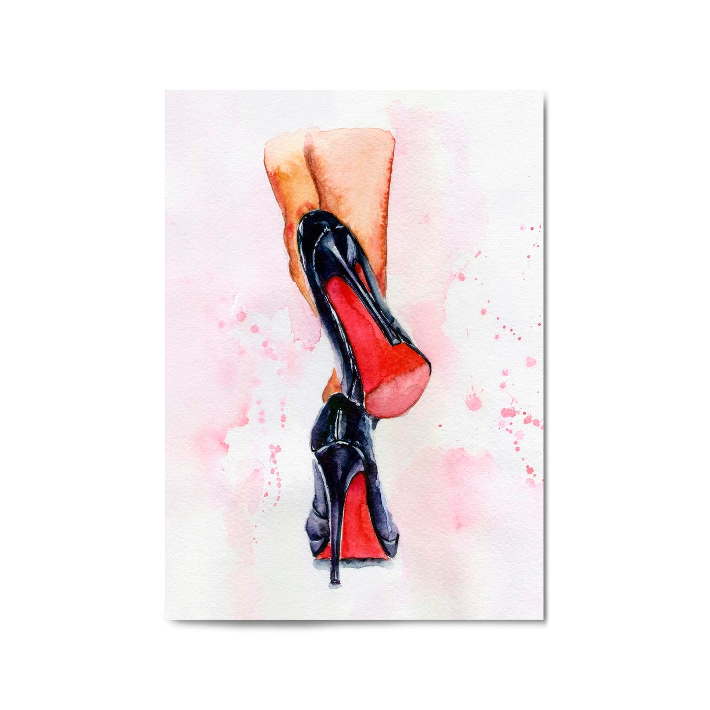 Cute Black Heels Fashion Girls Bedroom Wall Art - The Affordable Art Company