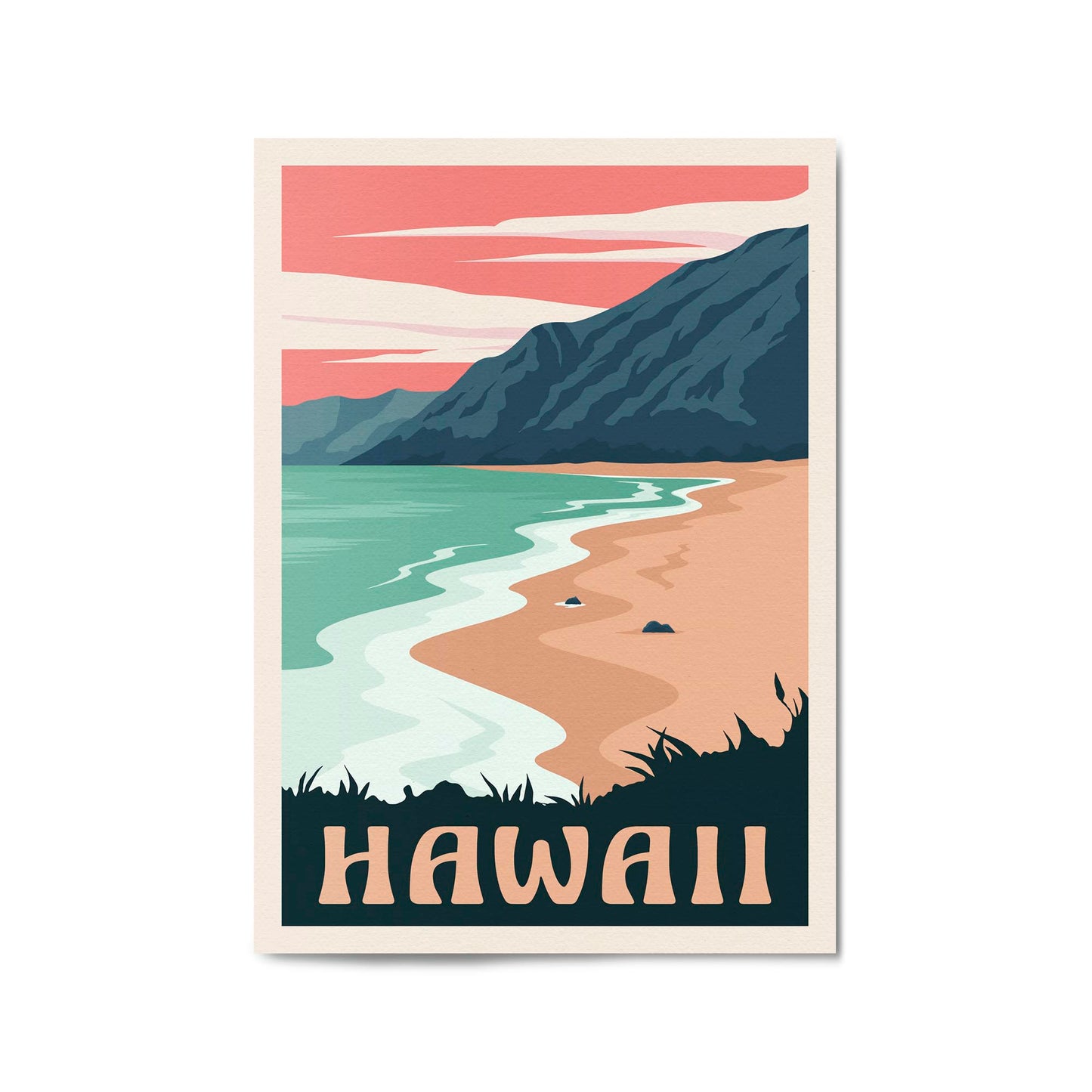 Retro Hawaii, USA Travel Advert Wall Art - Portsby