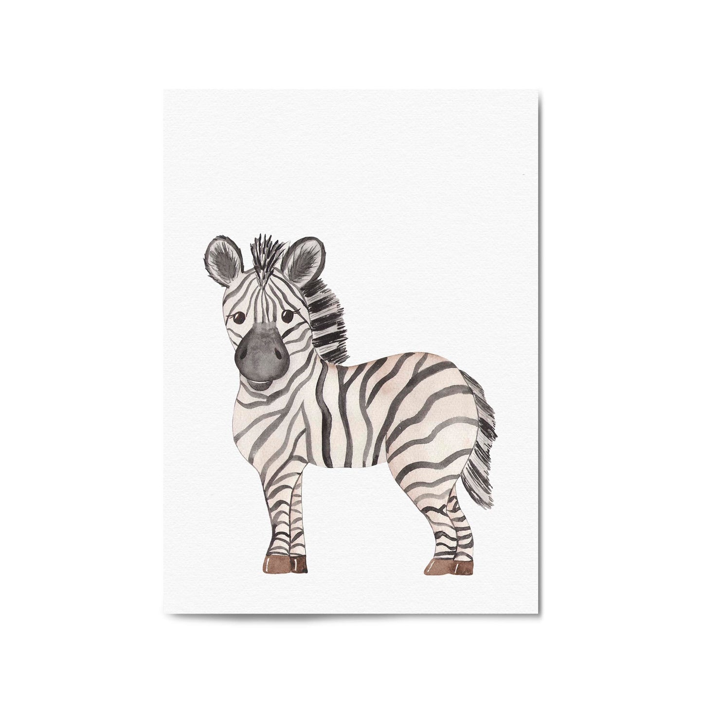 Cartoon Zebra Cute Nursery Baby Animal Art #2 - The Affordable Art Company