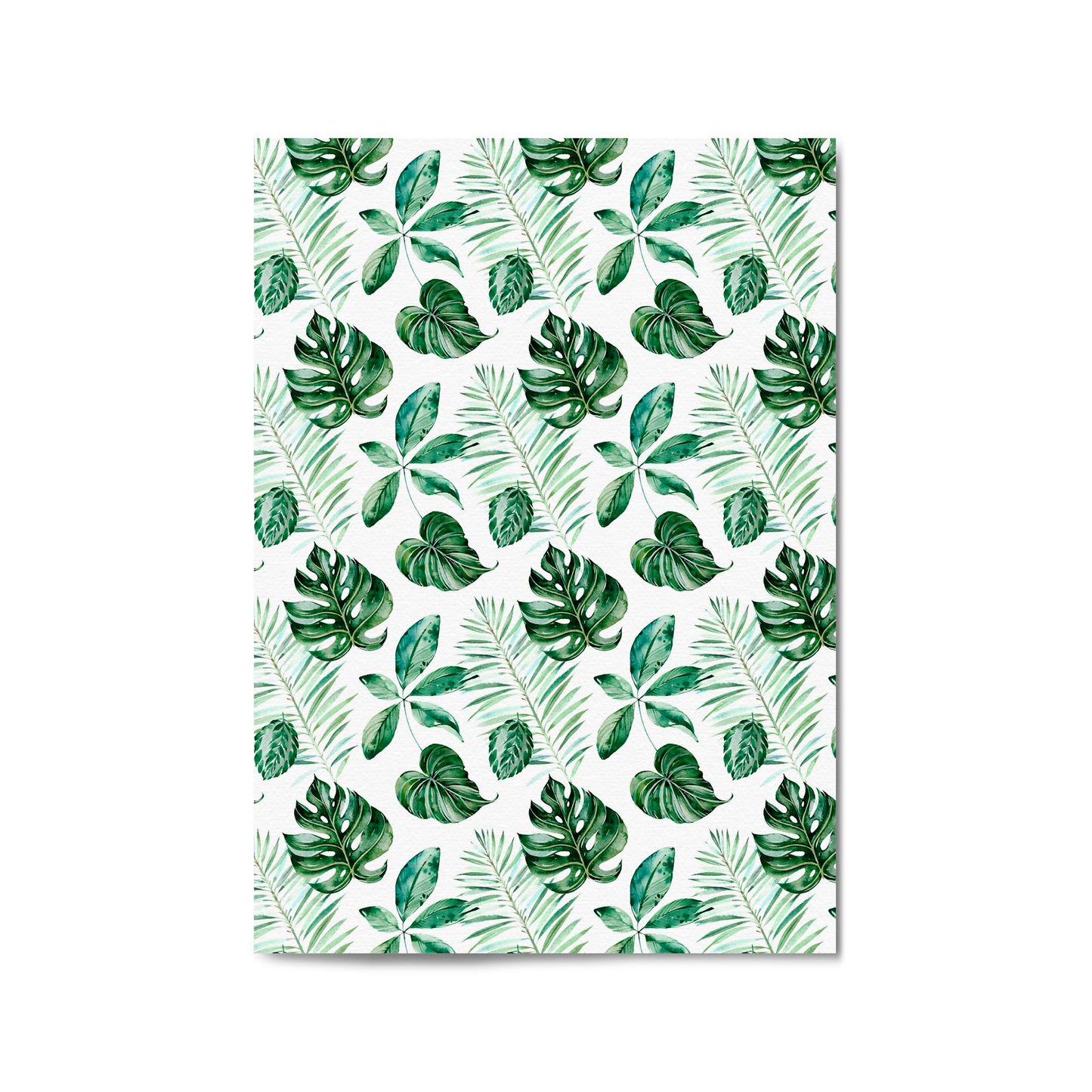 Green Leaves Pattern Nature Wall Art - The Affordable Art Company