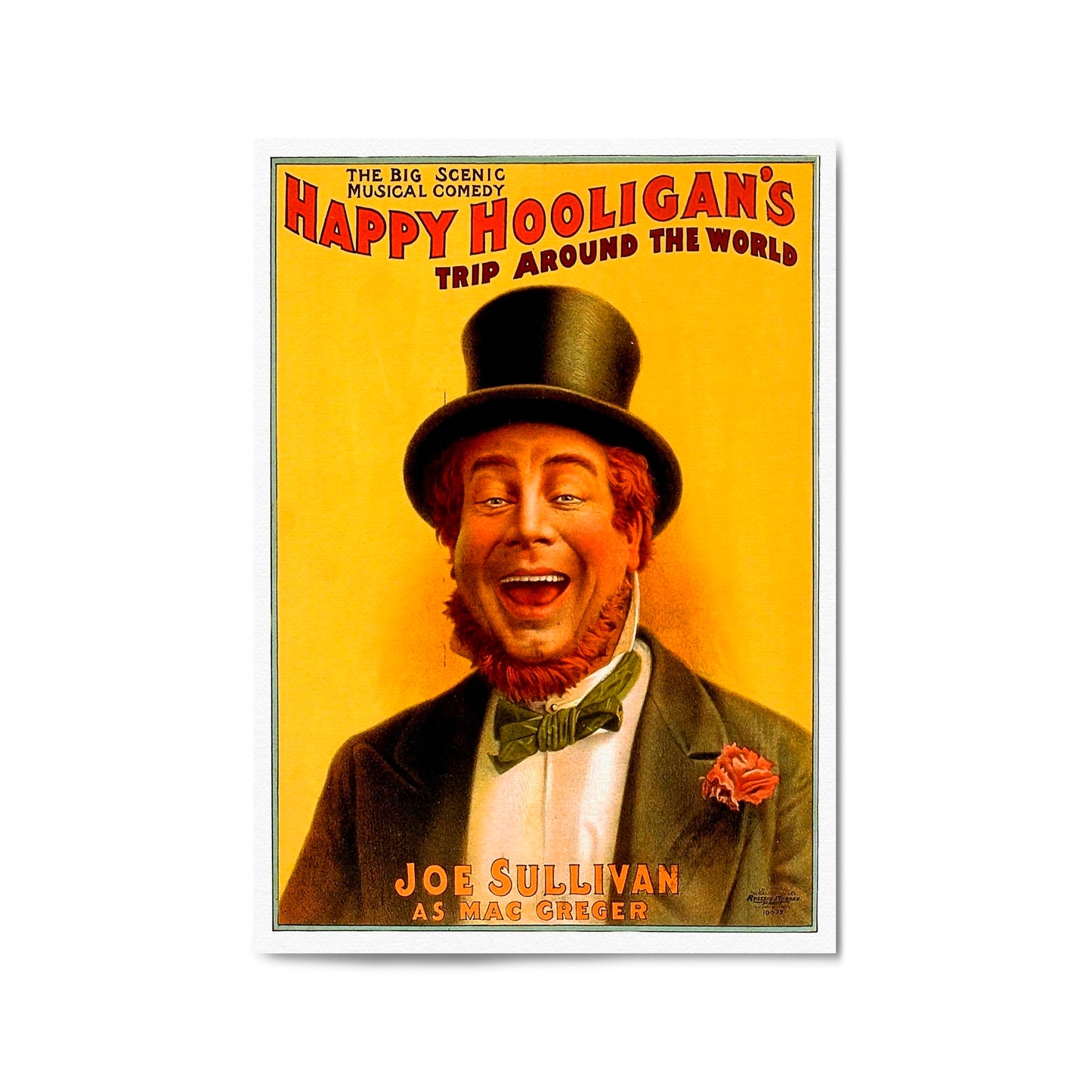 Happy Hooligan Irish Vintage Bar Advert Wall Art - The Affordable Art Company