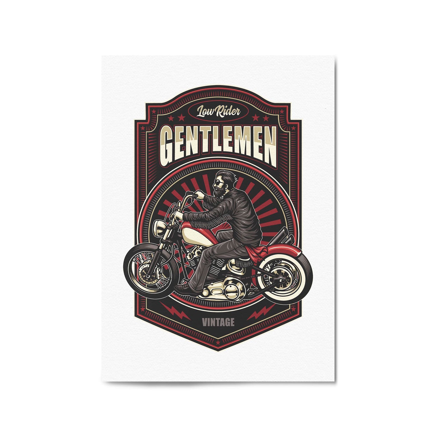 Gentlemen Biker Man Cave Motorcycle Wall Art - The Affordable Art Company