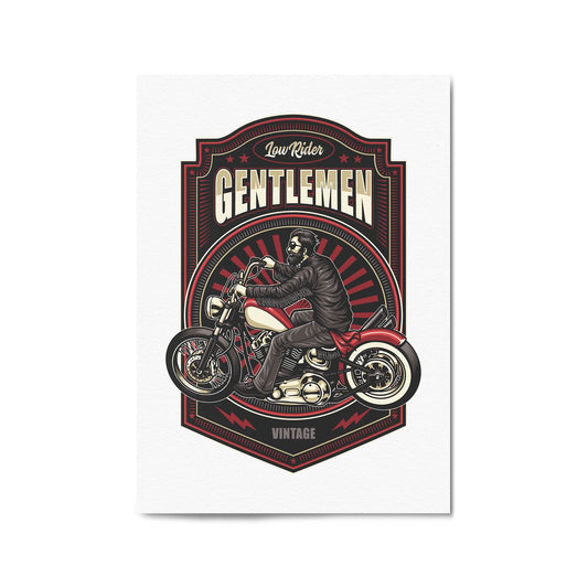 Gentlemen Biker Man Cave Motorcycle Wall Art - The Affordable Art Company