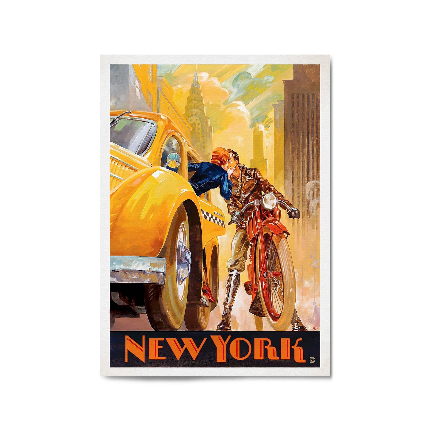 Romantic Goodbye, New York USA Vintage Wall Art - The Affordable Art Company