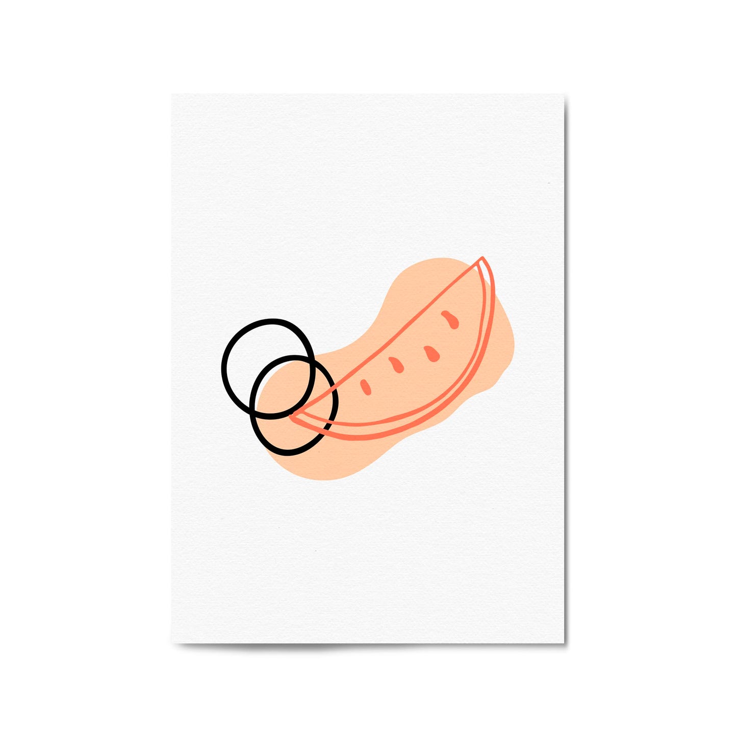Minimal Melon Fruit Kitchen Cafe Retro Wall Art - The Affordable Art Company