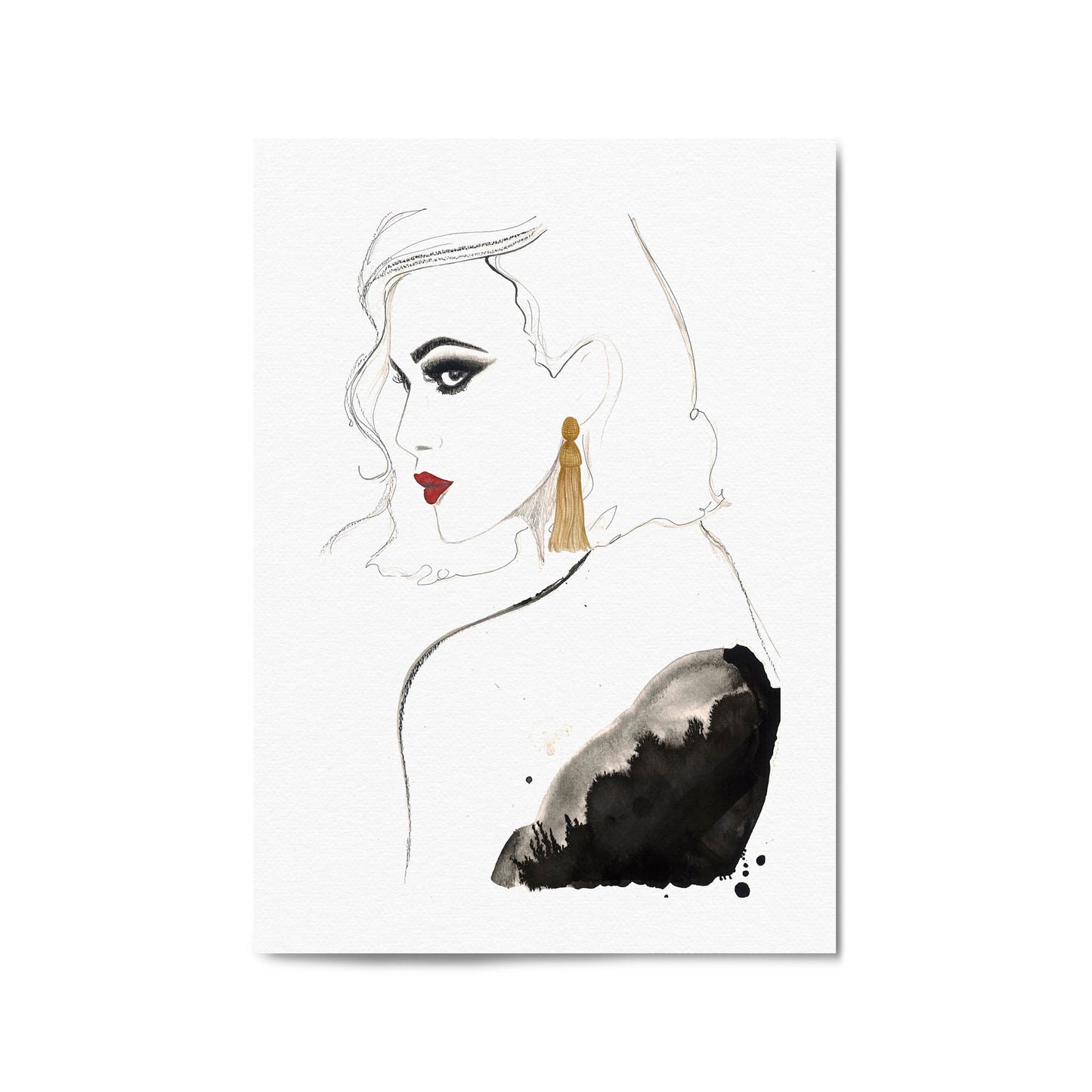 "Girl Alone" Minimal Fashion Model Wall Art - The Affordable Art Company