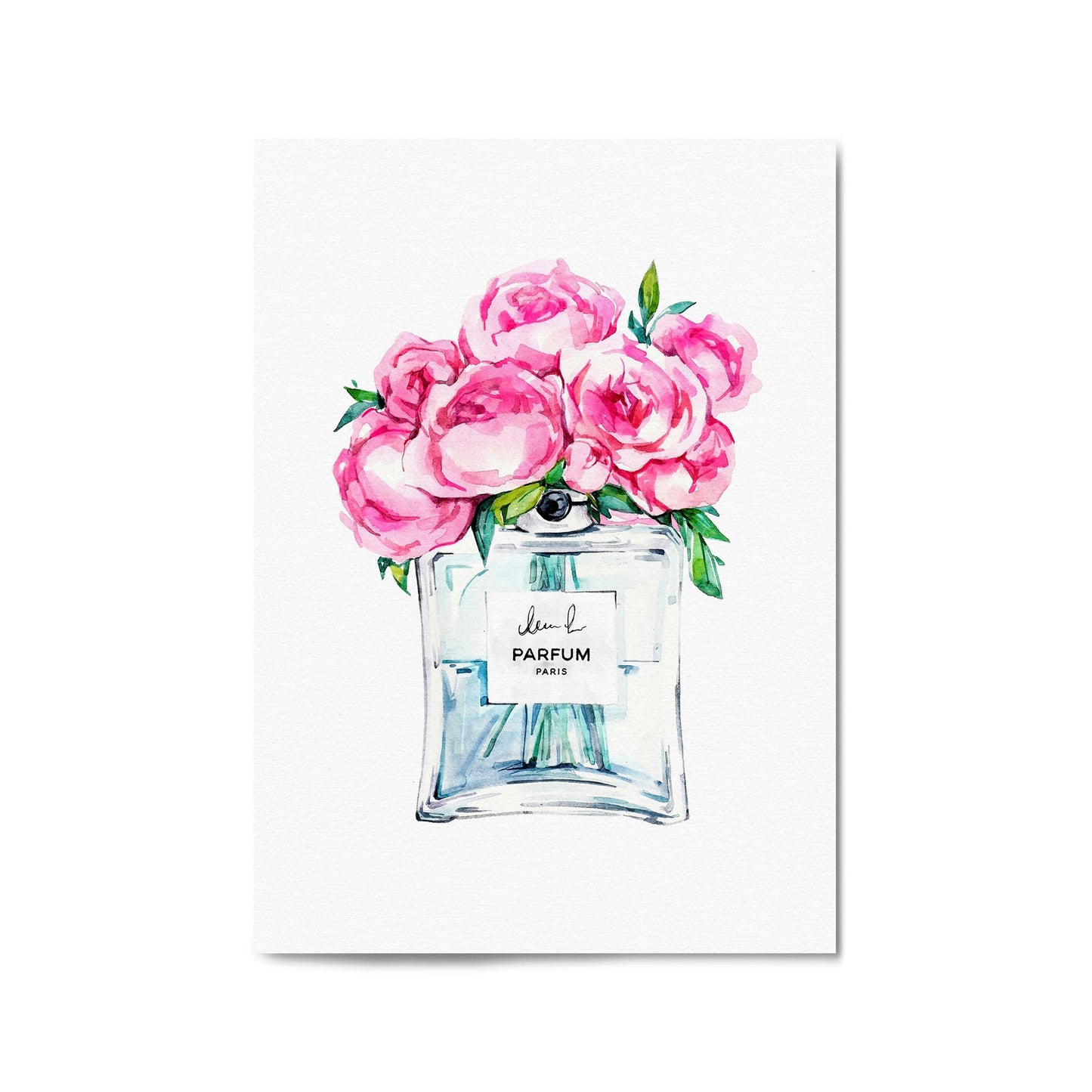 Pink Floral Perfume Bottle Fashion Flowers Wall Art #8 - The Affordable Art Company