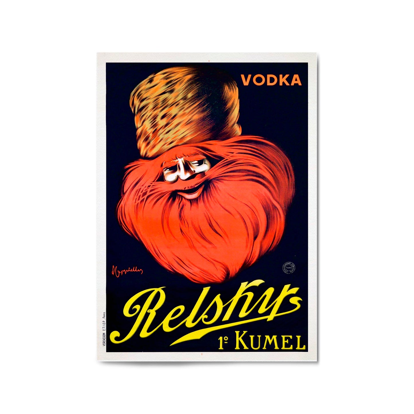 Russian Relsky Vodka Vintage Advert Bar Wall Art - The Affordable Art Company