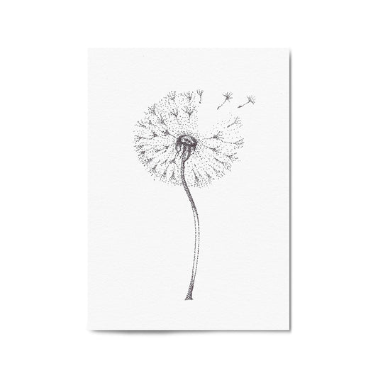 Dandelion Drawing Minimal Flower Wall Art #1 - The Affordable Art Company