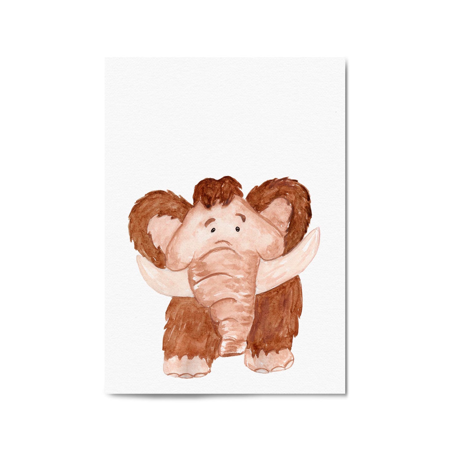 Cartoon Mammoth Cute Nursery Baby Animal Art - The Affordable Art Company