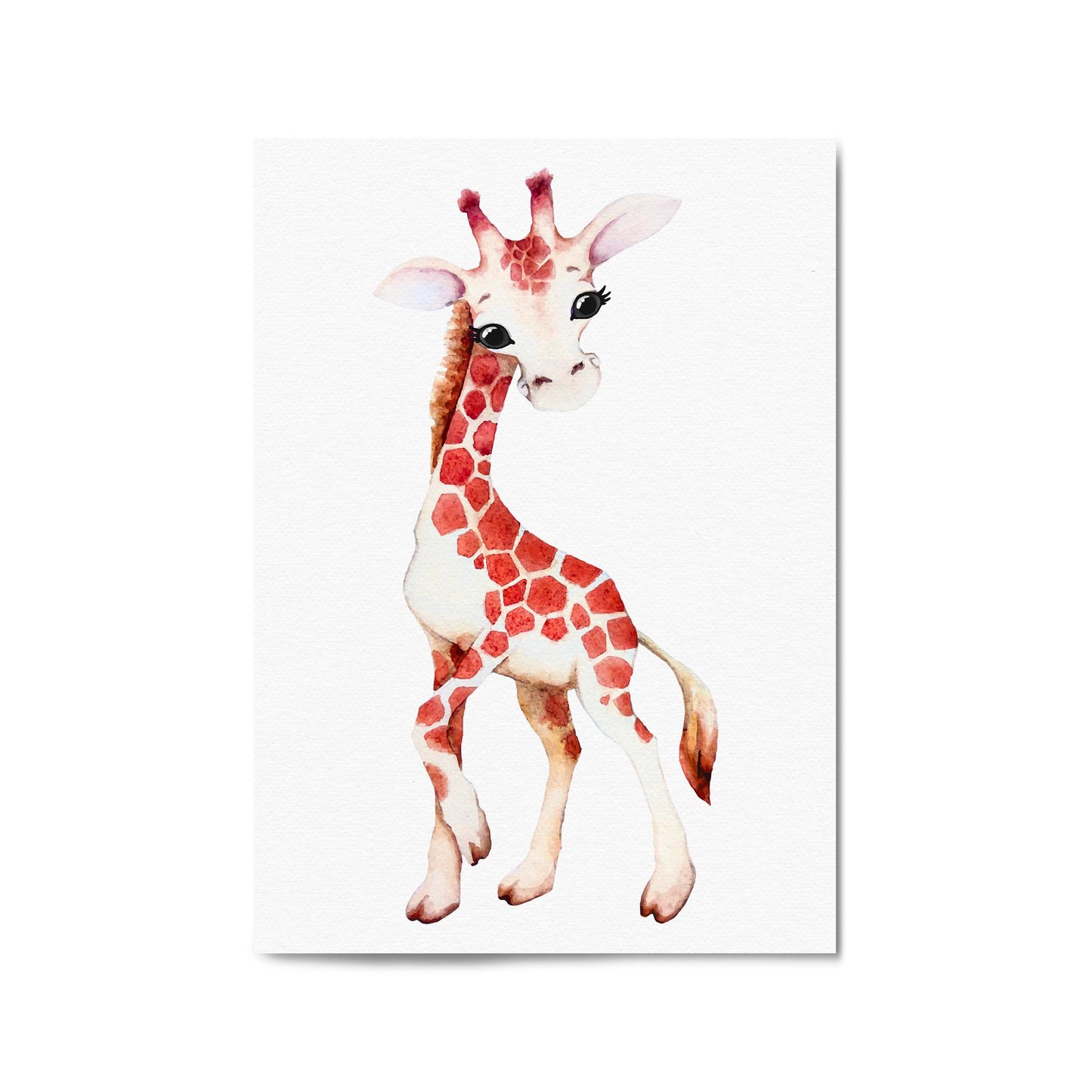 Cartoon Giraffe Cute Nursery Baby Animal Wall Art #1 - The Affordable Art Company
