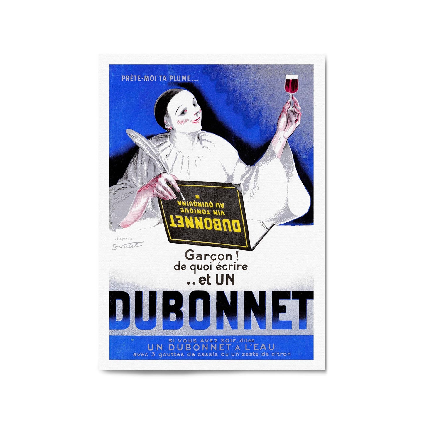 Blue Dubonnet Aperitif Vintage Advert Wall Art - The Affordable Art Company