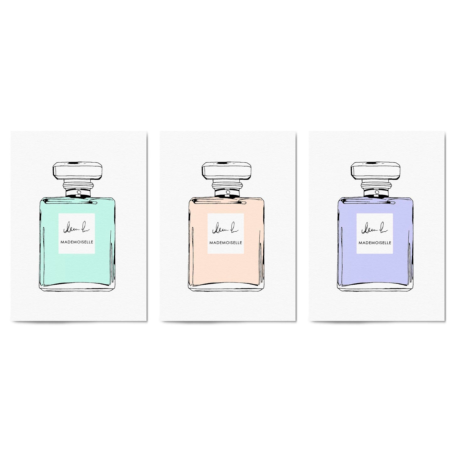 Set of Perfume Bottle Fashion Bedroom Wall Art #4 - The Affordable Art Company