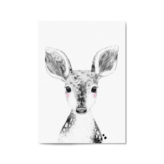 Cute Blushing Baby Deer Nursery Animal Wall Art - The Affordable Art Company